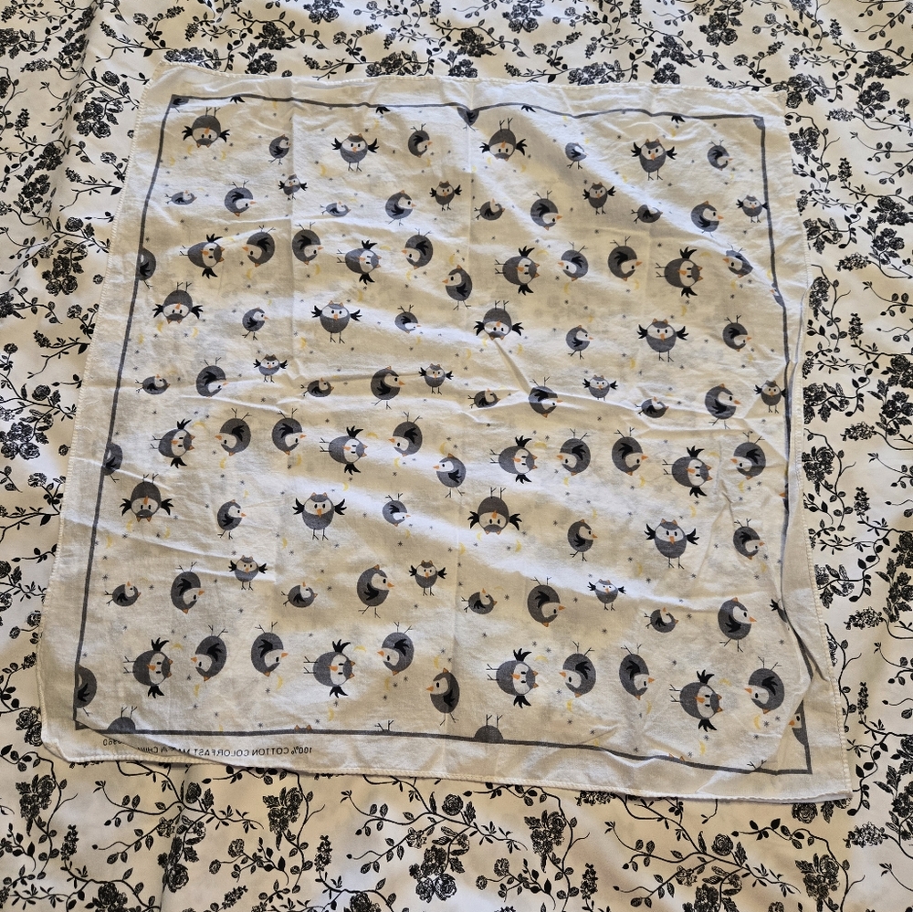 Charming Owl Print Cotton Bandana - Picture 3 of 3